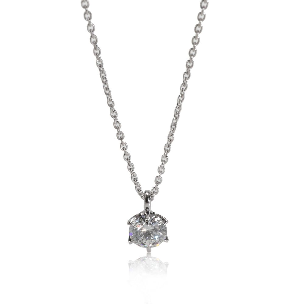 Diamond Solitaire Pendant In Platinum Ghi Si2-I1 0.34 Ctw